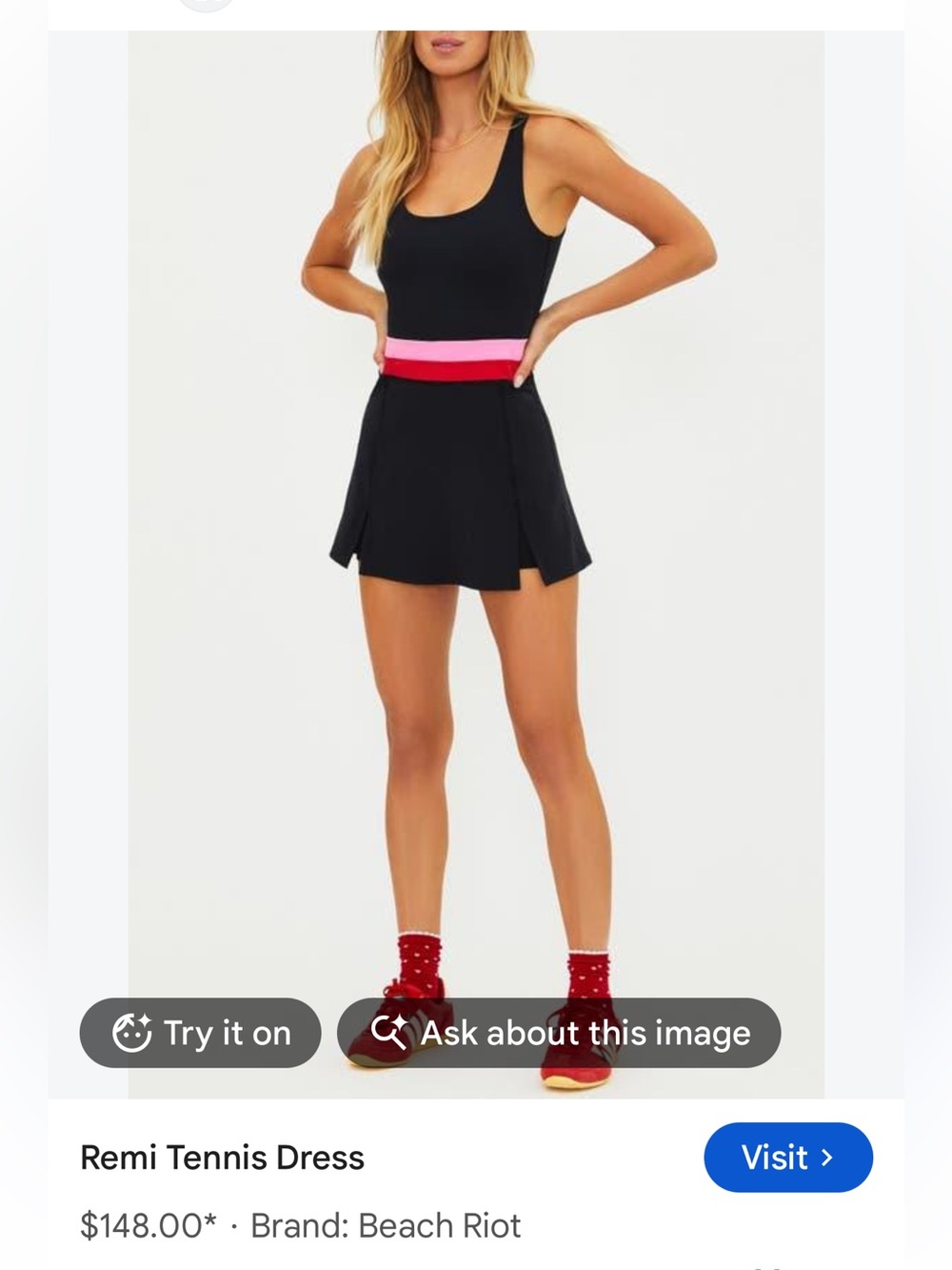 Beach Riot Black Skirt with Pink and Red Waistband